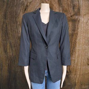 BLAZER BARNEY'S NEW YORK PINSTRIPE 3/4 SLEEVE MIDI BLAZER